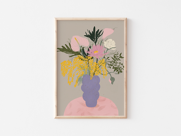 Flower Bouquet by Frauke Schyroki | DeCasa -ヨーロッパのアート＆ポスターセレクトショップ | インテリアアート | カラフルアート | 海外ポスター | モダンアート | お花 | フラワーベース | おしゃれポスター