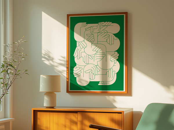 Puzzle by Andrea Devia-Nuño | DeCasa -ヨーロッパのアート&ポスターセレクトショップ | インテリアアート | カラフルアート | 海外ポスター | モダンアート | おしゃれポスター| ホワイト | グリーン | 抽象画 | アブストラクト | グラフィックデザイン