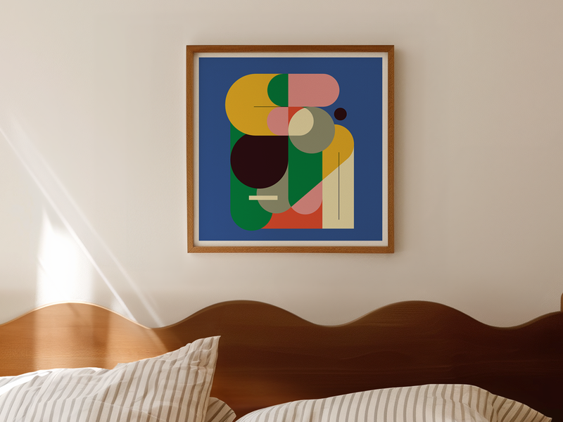 Reassemble I by Andrea Devia-Nuño | DeCasa -ヨーロッパのアート&ポスターセレクトショップ | インテリアアート | カラフルアート | 海外ポスター | モダンアート | おしゃれポスター| ピンク | イエロー | グリーン | ブルー | 抽象画 | アブストラクト | グラフィックデザイン | 正方形