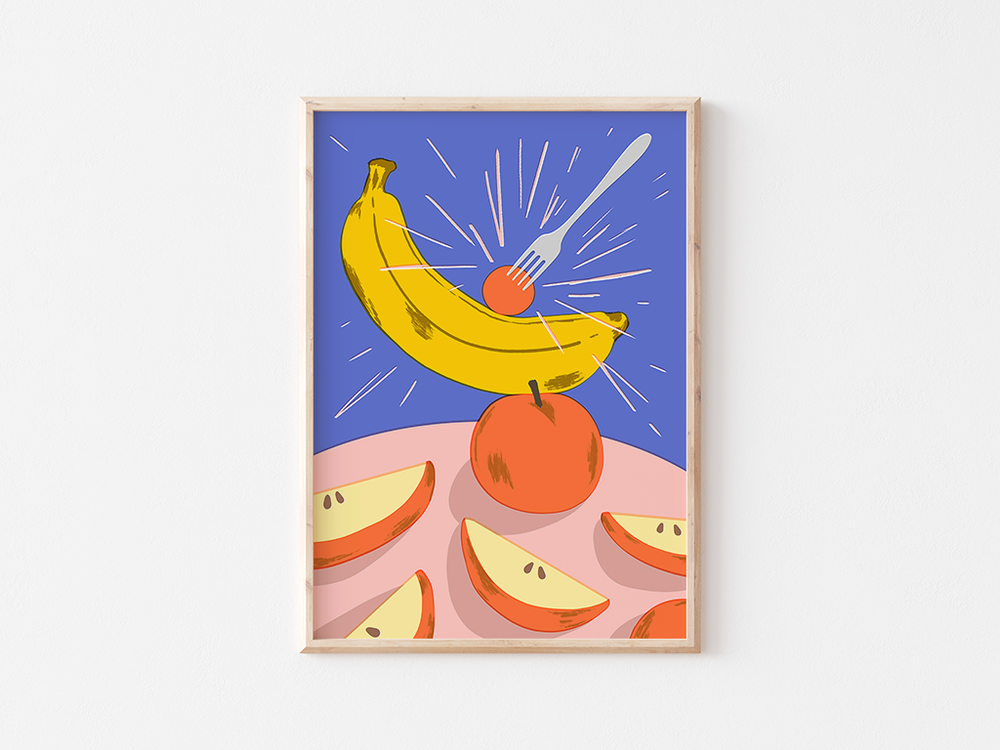 【内山田画廊】果物のポップアート DeCasa-Framed-222-Elena-Boils-