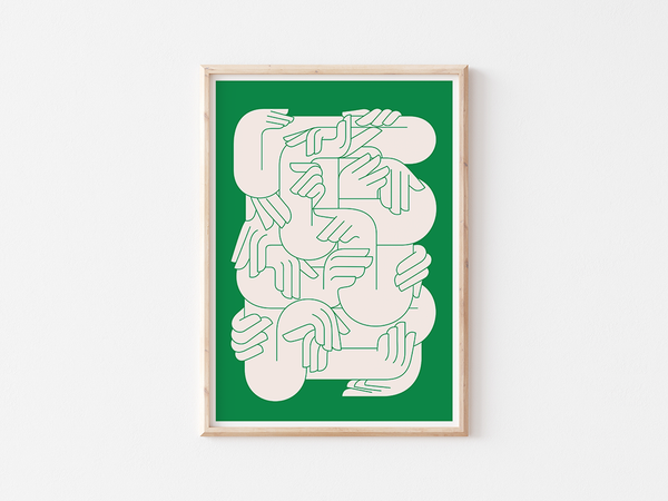 Puzzle by Andrea Devia-Nuño | DeCasa -ヨーロッパのアート&ポスターセレクトショップ | インテリアアート | カラフルアート | 海外ポスター | モダンアート | おしゃれポスター| ホワイト | グリーン | 抽象画 | アブストラクト | グラフィックデザイン