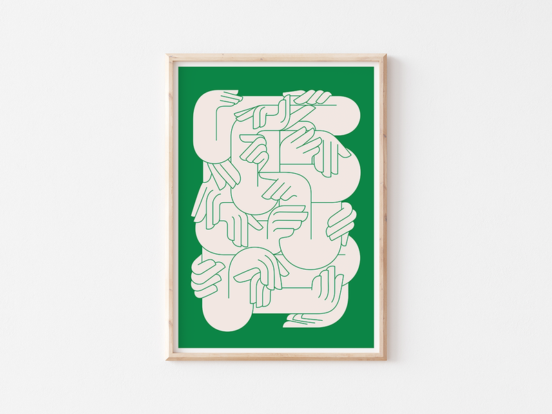 Puzzle by Andrea Devia-Nuño | DeCasa -ヨーロッパのアート&ポスターセレクトショップ | インテリアアート | カラフルアート | 海外ポスター | モダンアート | おしゃれポスター| ホワイト | グリーン | 抽象画 | アブストラクト | グラフィックデザイン