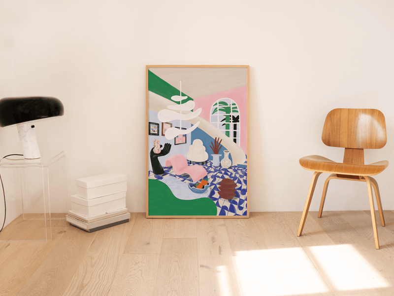 Living room Porto by Frauke Schyroki | DeCasa -ヨーロッパのアート＆ポスターセレクトショップ | インテリアアート | カラフルアート | 海外ポスター | モダンアート | 現代アート | ポルトガル | ポルト | おしゃれポスター