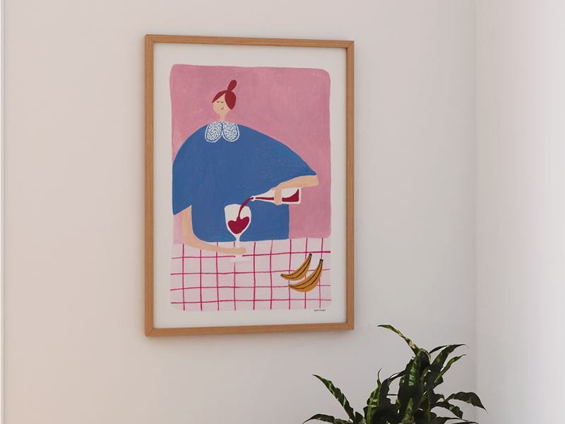 Charming Wine Lady by Lynn Cosyn | DeCasa -ヨーロッパのアート Charming Wine Lady by Lynn Cosyn | DeCasa -ヨーロッパのアート