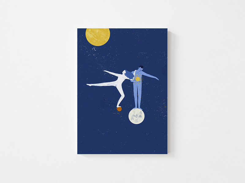 Planets by Cinzia Franceschini | DeCasa -ヨーロッパのアートポスターセレクトショップ | インテリアアート | 海外ポスター | モダンアート | おしゃれポスター | ミニマル | シンプル | ブルー | イタリア | ローマ