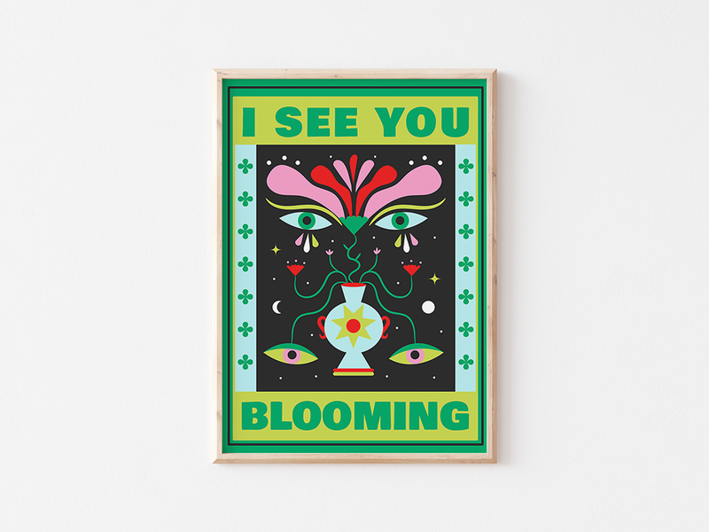 Bloom by Alba Blázquez | DeCasa -ヨーロッパのアートポスターセレクトショップ | インテリアアート | 海外ポスター | カラフル | おしゃれポスター  | ポップアート | グリーン | スペイン | マドリード