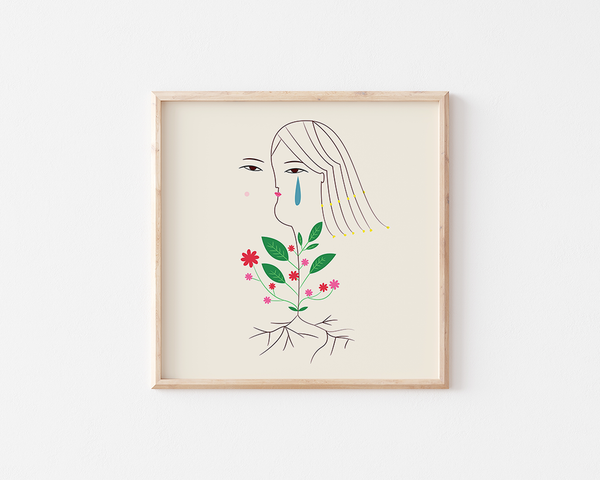 Growing by Alba Blázquez | DeCasa -ヨーロッパのアートポスターセレクトショップ | インテリアアート | 海外ポスター | カラフル | おしゃれポスター  | ポップアート | ベージュ | 成長 | スペイン | マドリード