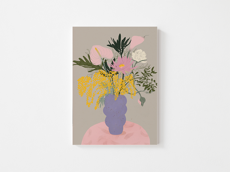 Flower Bouquet by Frauke Schyroki | DeCasa -ヨーロッパのアート＆ポスターセレクトショップ | インテリアアート | カラフルアート | 海外ポスター | モダンアート | お花 | フラワーベース | おしゃれポスター