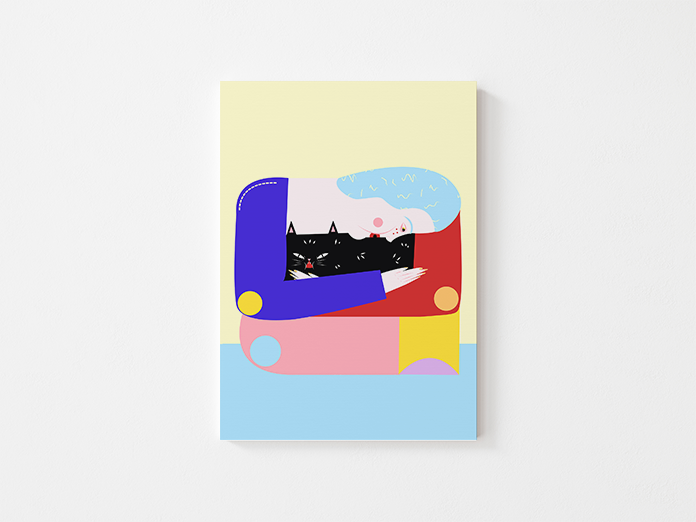 el gato（ねこ、ネコ、猫） by Alba Blázquez | DeCasa -ヨーロッパのアート＆ポスターショップ | 作者のAlbaは大の猫好き。こちらは猫の日（World Cat Day）を記念して描かれたアート作品