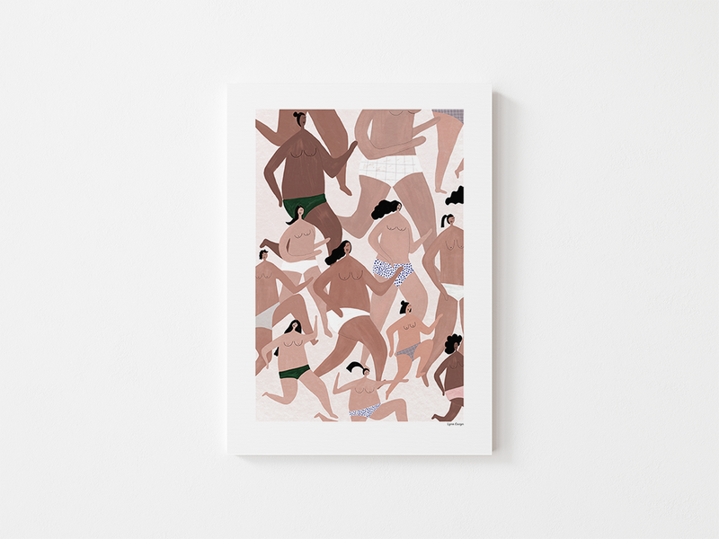 Selflove Gang by Lynn Cosyn | DeCasa -ヨーロッパのアート＆ポスターセレクトショップ | インテリアアート | カラフルアート | 海外ポスター | モダンアート | おしゃれポスター | 女性 | イラスト | ピンク | セルフケア | セルフラブ