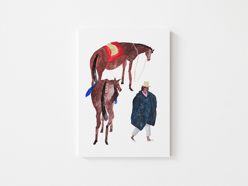Andean Horses（アンデスの馬たち） by Liz Rowland | DeCasa -ヨーロッパのアート＆ポスターショップ | インテリアアート | シンプル | 海外ポスター | モダンアート | おしゃれポスター | アンデス山脈 | 南米 | 旅行 | 馬 | コロンビア | エクアドル