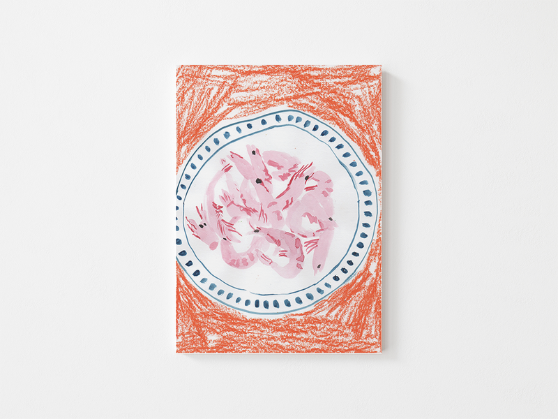 Shrimps by Marion Bretagne | DeCasa -ヨーロッパのアート＆ポスターショップ | インテリアアート | カラフルアート | 海外ポスター | モダンアート | イラスト | 海老 | 食べ物 | おしゃれポスター