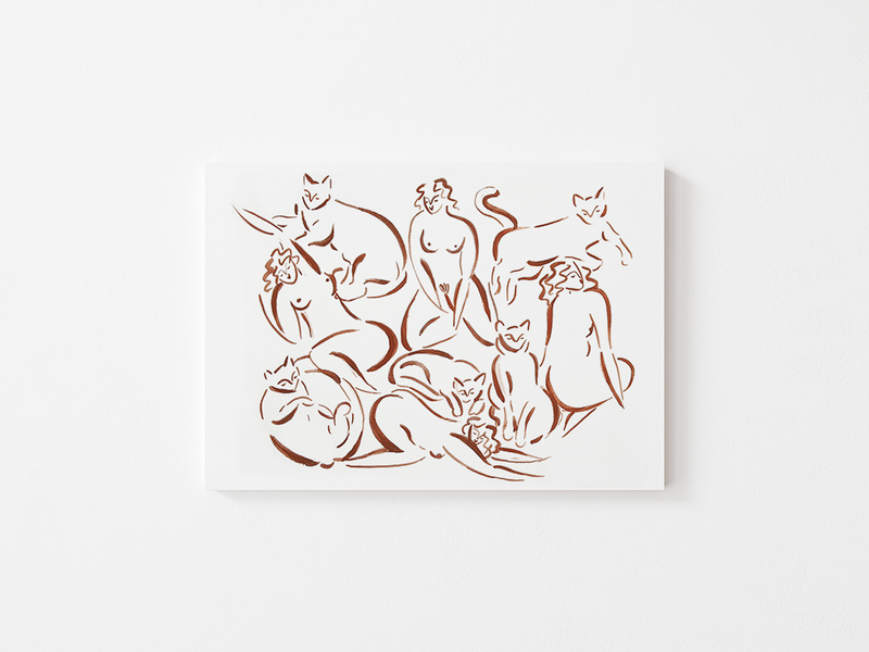 Cat print by Liv & Dom | DeCasa -ヨーロッパのアート＆ポスターショップ | インテリアアート | 海外ポスター | モダンアート | おしゃれポスター | 猫 | イラスト | シンプル | ミニマル | ラインアート