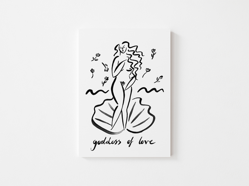 Goddess of Love by Liv & Dom | DeCasa -ヨーロッパのアート＆ポスターショップ | インテリアアート | 海外ポスター | モダンアート | おしゃれポスター | イラスト | シンプル | ミニマル | ラインアート | モノトーン