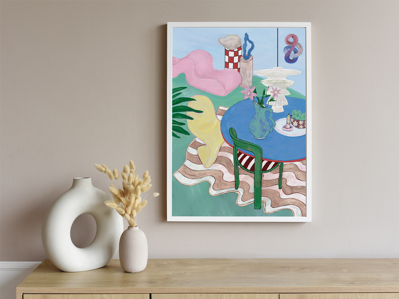 Wavy Living room by Frauke Schyroki | DeCasa -ヨーロッパのアート＆ポスターセレクトショップ | インテリアアート | カラフルアート | 海外ポスター | モダンアート | おしゃれポスター | デザイン