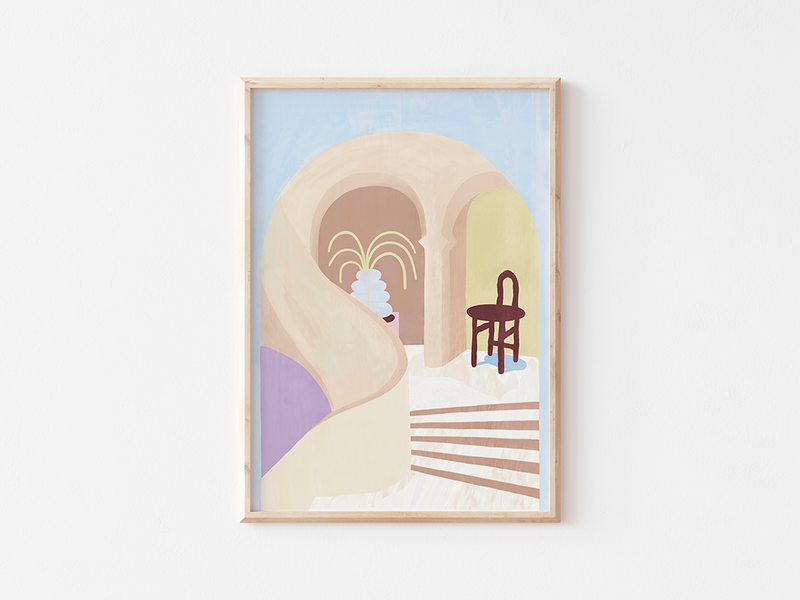 Stairs 1 by Frauke Schyroki | DeCasa -ヨーロッパのアート＆ポスターセレクトショップ | インテリアアート | カラフルアート | 海外ポスター | モダンアート | おしゃれポスター | パステル