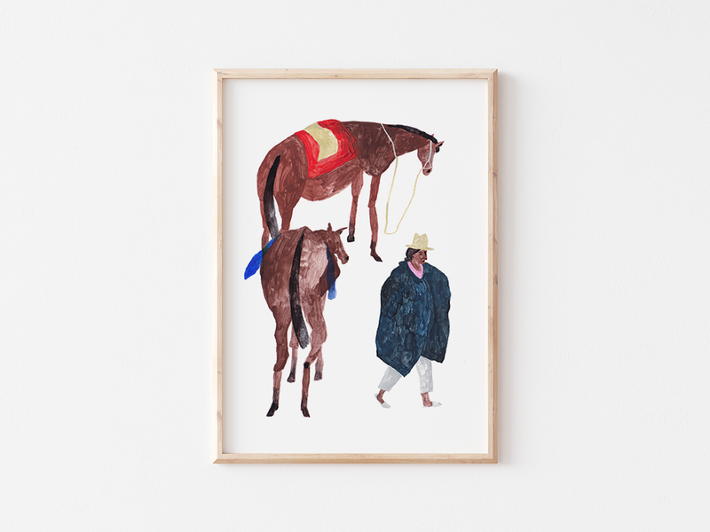 Andean Horses（アンデスの馬たち） by Liz Rowland | DeCasa -ヨーロッパのアート＆ポスターショップ | インテリアアート | シンプル | 海外ポスター | モダンアート | おしゃれポスター | アンデス山脈 | 南米 | 旅行 | 馬 | コロンビア | エクアドル