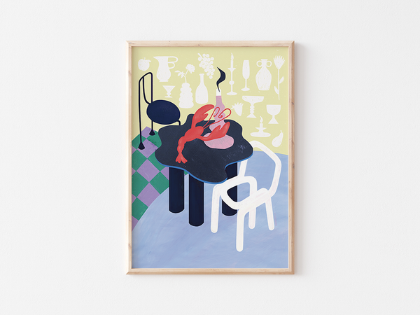 Candle Light Lobster in Copenhagen by Frauke Schyroki | DeCasa -ヨーロッパのアート＆ポスターショップ | インテリアアート | カラフルアート | 海外ポスター | モダンアート | おしゃれポスター